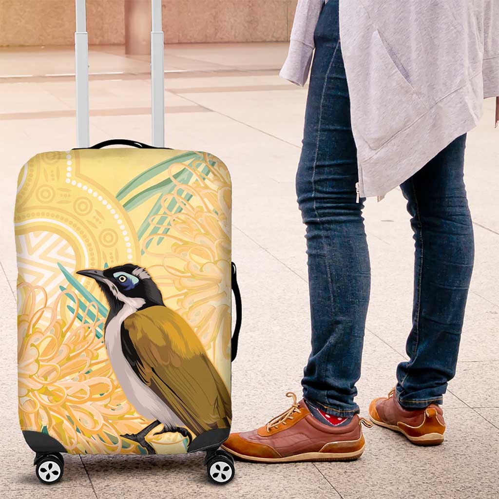 Australia Grevillea And Honeyeaters Luggage Cover Aboriginal Art - Watercolor Style