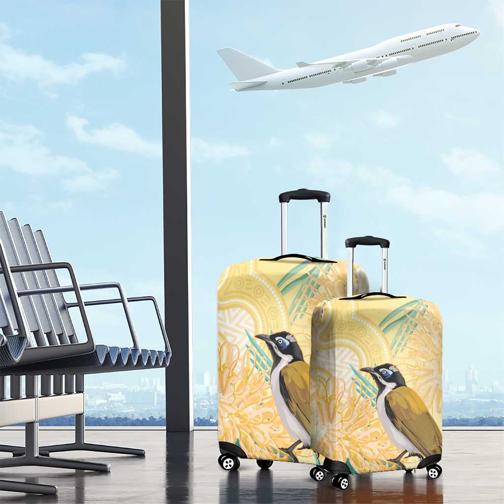 Australia Grevillea And Honeyeaters Luggage Cover Aboriginal Art - Watercolor Style