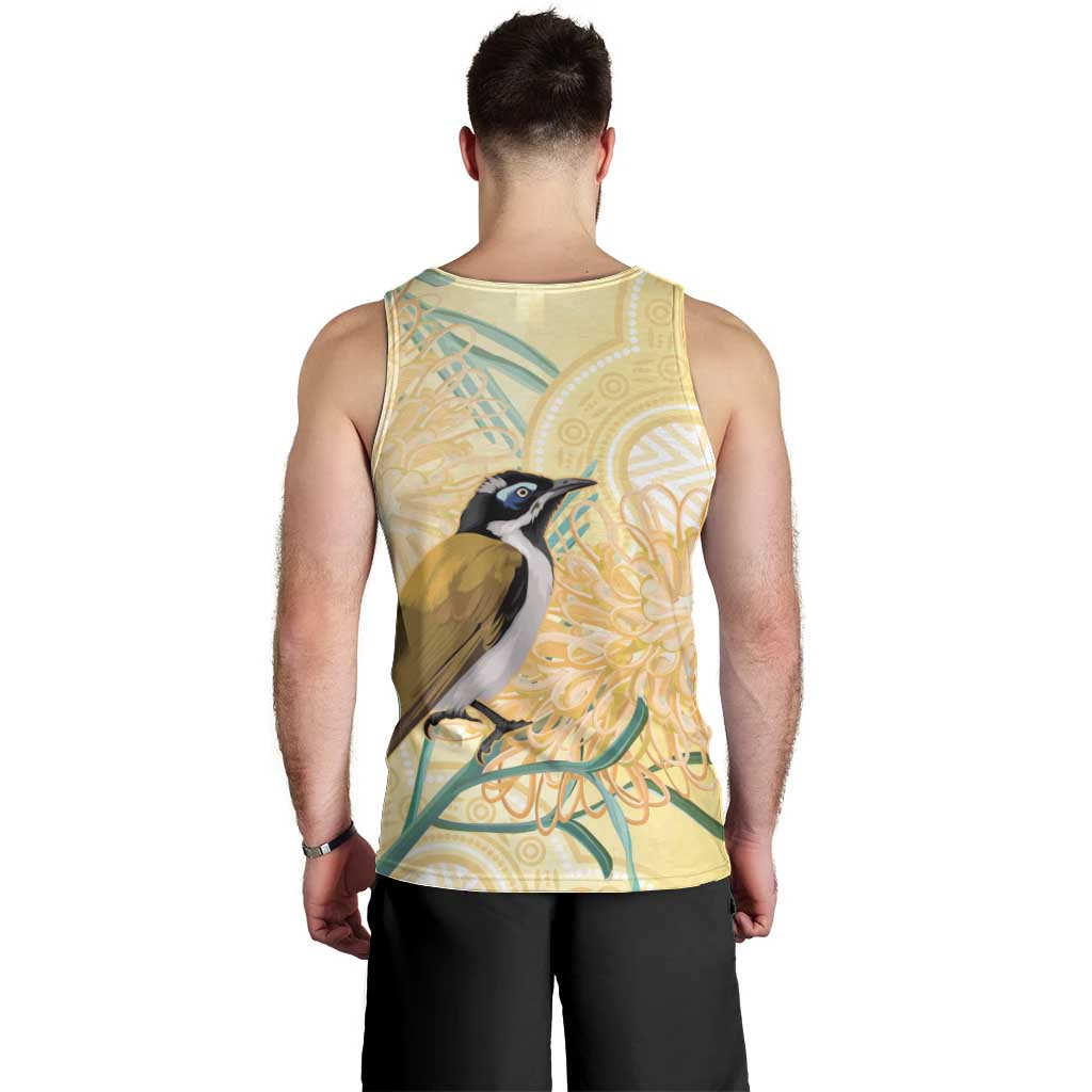 Australia Grevillea And Honeyeaters Men Tank Top Aboriginal Art - Watercolor Style
