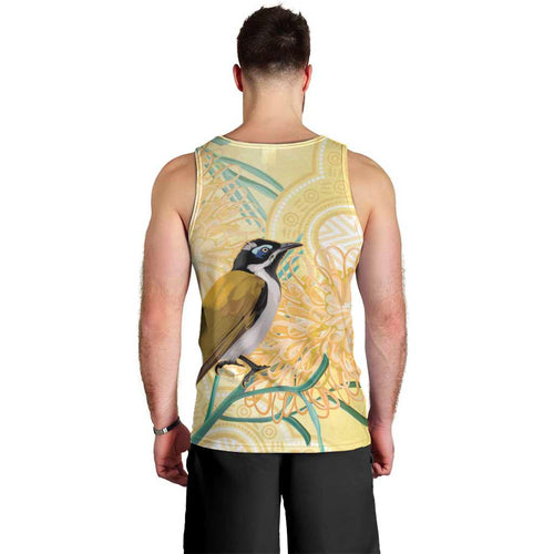Australia Grevillea And Honeyeaters Men Tank Top Aboriginal Art - Watercolor Style