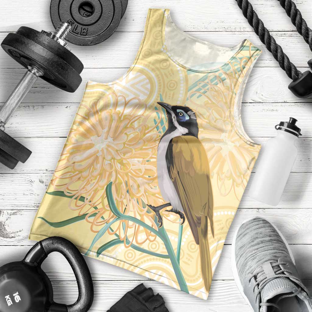 Australia Grevillea And Honeyeaters Men Tank Top Aboriginal Art - Watercolor Style