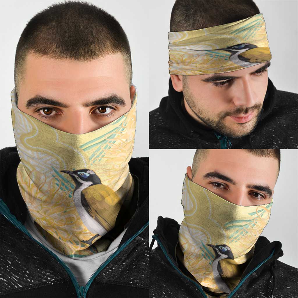 Australia Grevillea And Honeyeaters Neck Gaiter Aboriginal Art - Watercolor Style - Aussie Hoodie