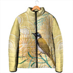 Australia Grevillea And Honeyeaters Padded Jacket Aboriginal Art - Watercolor Style - Aussie Hoodie
