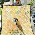 Australia Grevillea And Honeyeaters Quilt Aboriginal Art - Watercolor Style