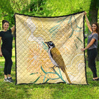 Australia Grevillea And Honeyeaters Quilt Aboriginal Art - Watercolor Style