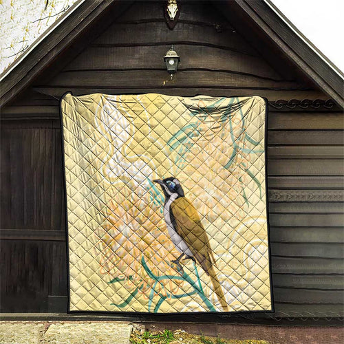 Australia Grevillea And Honeyeaters Quilt Aboriginal Art - Watercolor Style