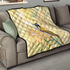 Australia Grevillea And Honeyeaters Quilt Aboriginal Art - Watercolor Style