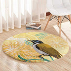 Australia Grevillea And Honeyeaters Round Carpet Aboriginal Art - Watercolor Style