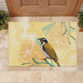 Australia Grevillea And Honeyeaters Rubber Doormat Aboriginal Art - Watercolor Style
