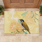 Australia Grevillea And Honeyeaters Rubber Doormat Aboriginal Art - Watercolor Style