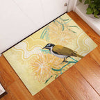 Australia Grevillea And Honeyeaters Rubber Doormat Aboriginal Art - Watercolor Style