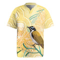 Australia Grevillea And Honeyeaters Rugby Jersey Aboriginal Art - Watercolor Style