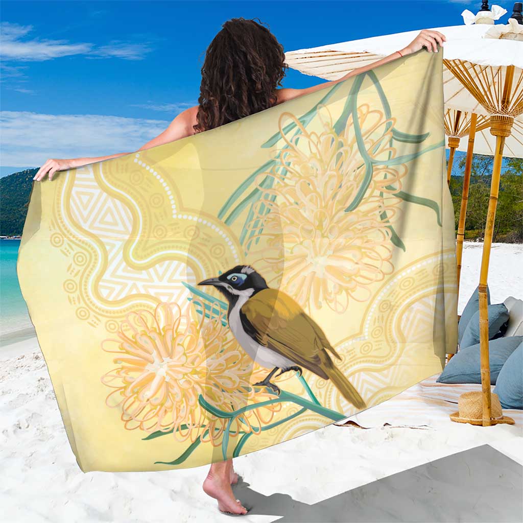 Australia Grevillea And Honeyeaters Sarong Aboriginal Art - Watercolor Style