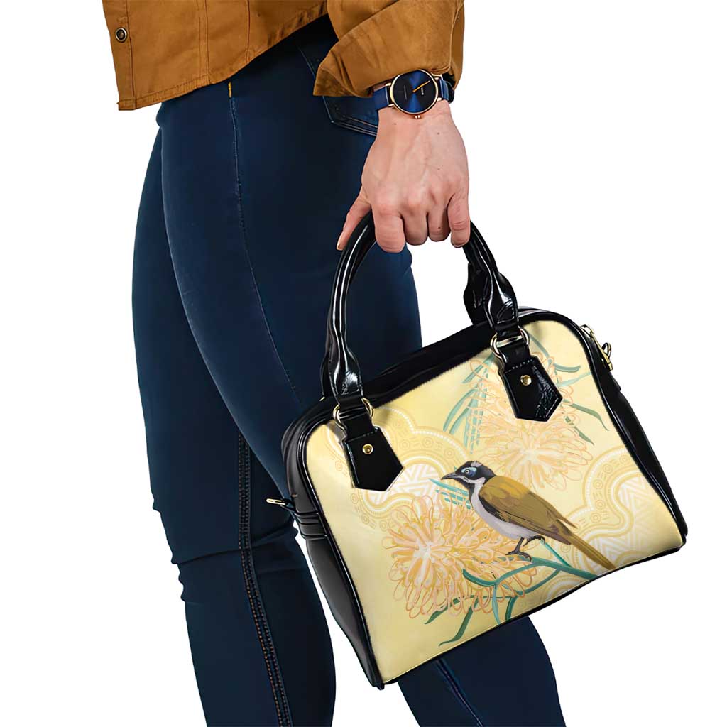 Australia Grevillea And Honeyeaters Shoulder Handbag Aboriginal Art - Watercolor Style