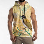 Australia Grevillea And Honeyeaters Sleeveless Hoodie Aboriginal Art - Watercolor Style - Aussie Hoodie