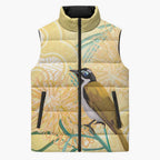 Australia Grevillea And Honeyeaters Sleeveless Puffer Jacket Aboriginal Art - Watercolor Style - Aussie Hoodie