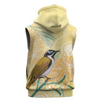 Australia Grevillea And Honeyeaters Sleeveless Zip Hoodie Aboriginal Art - Watercolor Style LT14