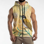 Australia Grevillea And Honeyeaters Sleeveless Zip Hoodie Aboriginal Art - Watercolor Style LT14