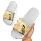 Australia Grevillea And Honeyeaters Slide Sandals Aboriginal Art - Watercolor Style - Aussie Hoodie