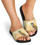 Australia Grevillea And Honeyeaters Slide Sandals Aboriginal Art - Watercolor Style - Aussie Hoodie