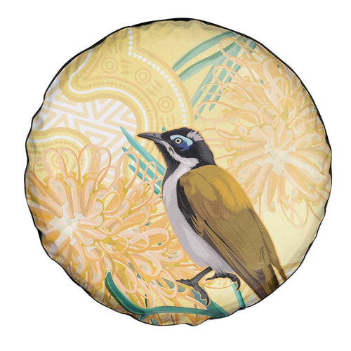 Australia Grevillea And Honeyeaters Spare Tire Cover Aboriginal Art - Watercolor Style