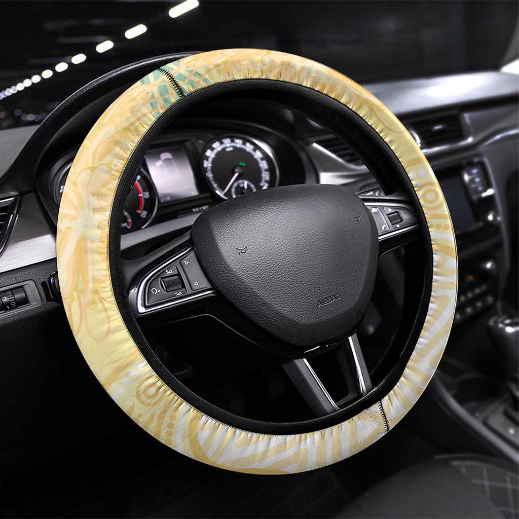 Australia Grevillea And Honeyeaters Steering Wheel Cover Aboriginal Art - Watercolor Style