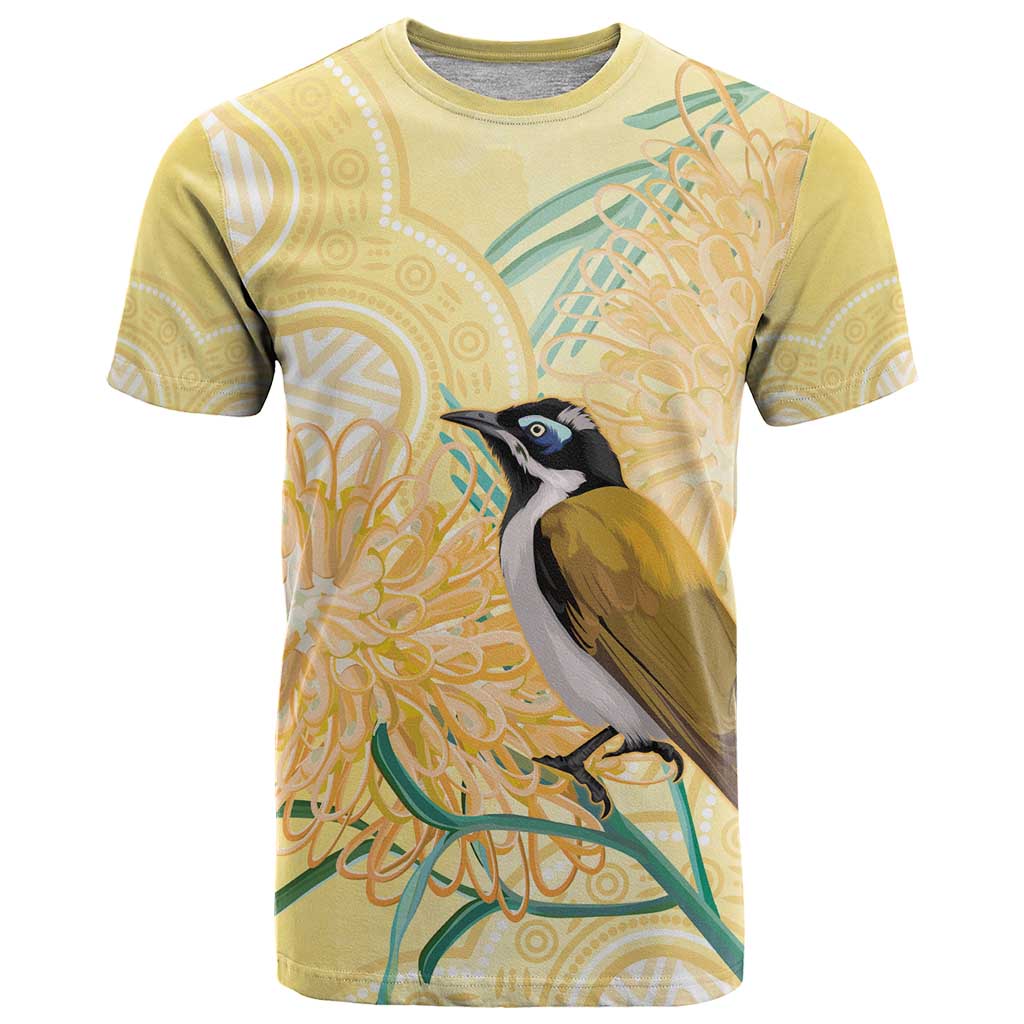 Australia Grevillea And Honeyeaters T Shirt Aboriginal Art - Watercolor Style