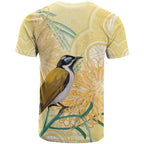 Australia Grevillea And Honeyeaters T Shirt Aboriginal Art - Watercolor Style