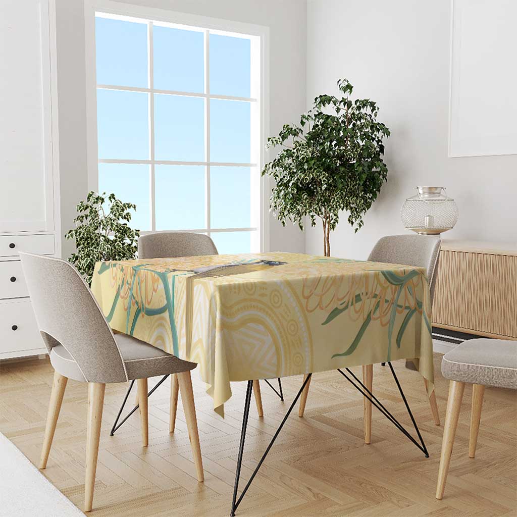 Australia Grevillea And Honeyeaters Tablecloth Aboriginal Art - Watercolor Style