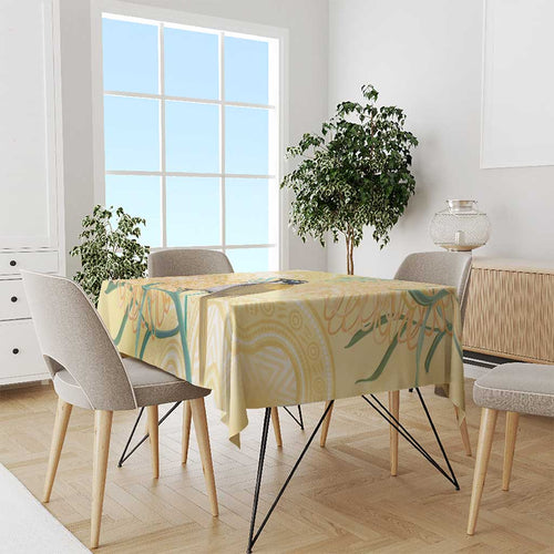 Australia Grevillea And Honeyeaters Tablecloth Aboriginal Art - Watercolor Style