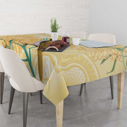 Australia Grevillea And Honeyeaters Tablecloth Aboriginal Art - Watercolor Style