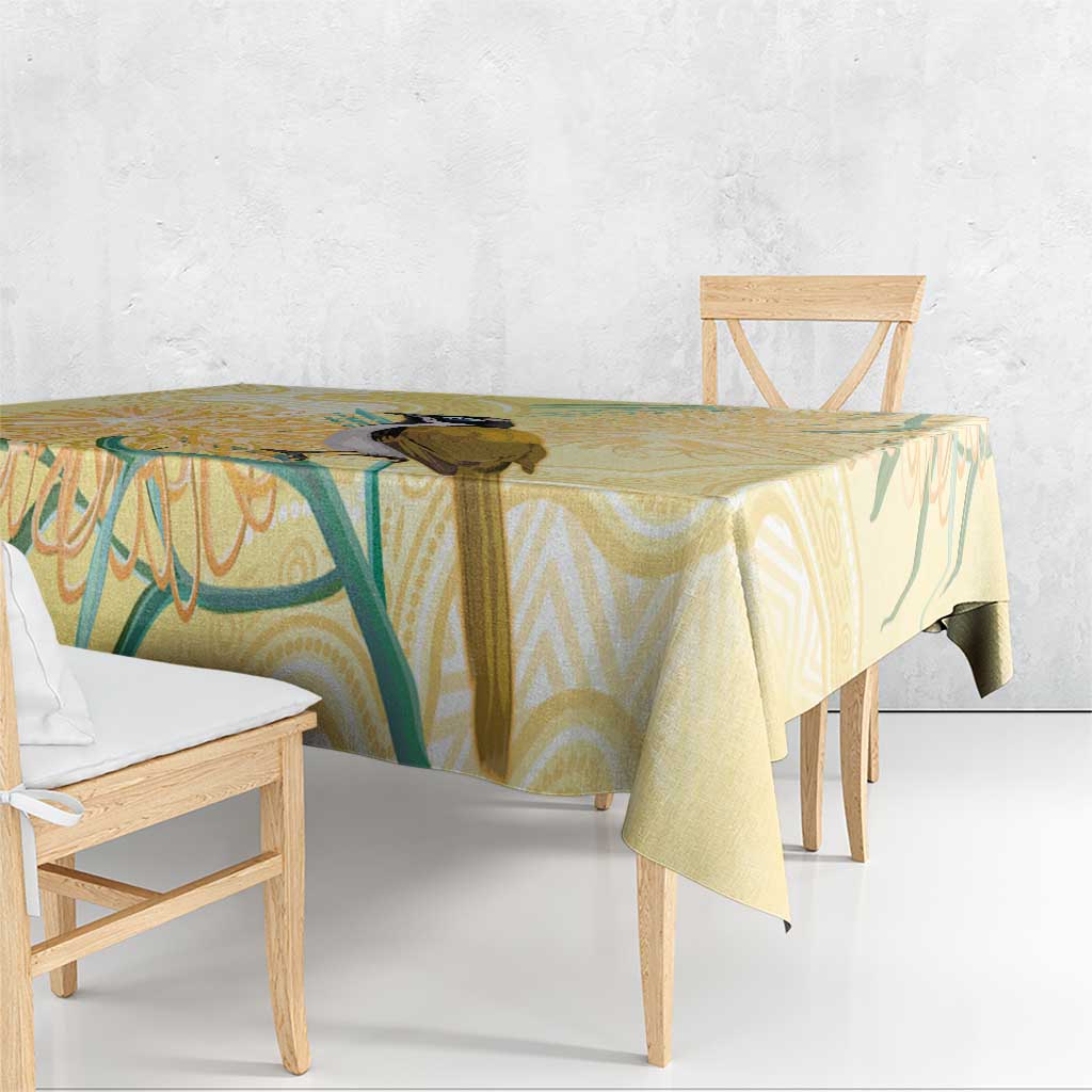 Australia Grevillea And Honeyeaters Tablecloth Aboriginal Art - Watercolor Style