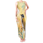 Australia Grevillea And Honeyeaters Tank Maxi Dress Aboriginal Art - Watercolor Style