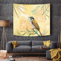 Australia Grevillea And Honeyeaters Tapestry Aboriginal Art - Watercolor Style
