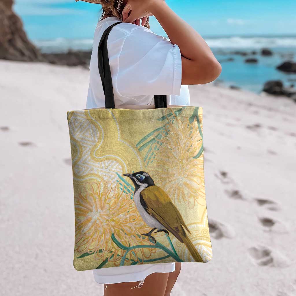 Australia Grevillea And Honeyeaters Tote Bag Aboriginal Art - Watercolor Style - Aussie Hoodie