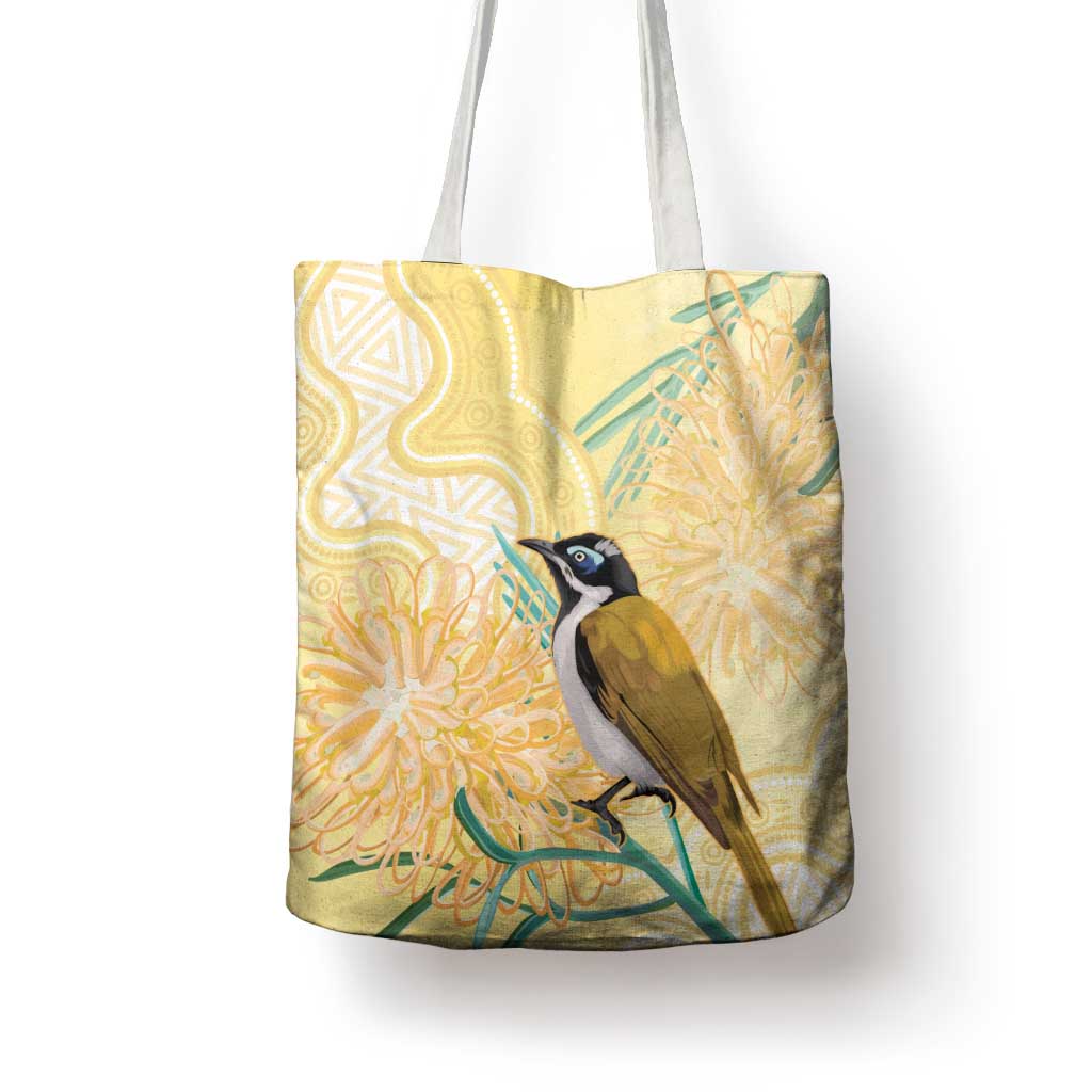 Australia Grevillea And Honeyeaters Tote Bag Aboriginal Art - Watercolor Style - Aussie Hoodie
