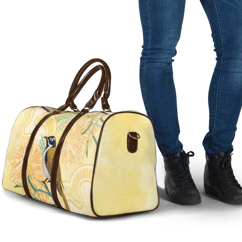 Australia Grevillea And Honeyeaters Travel Bag Aboriginal Art - Watercolor Style - Aussie Hoodie