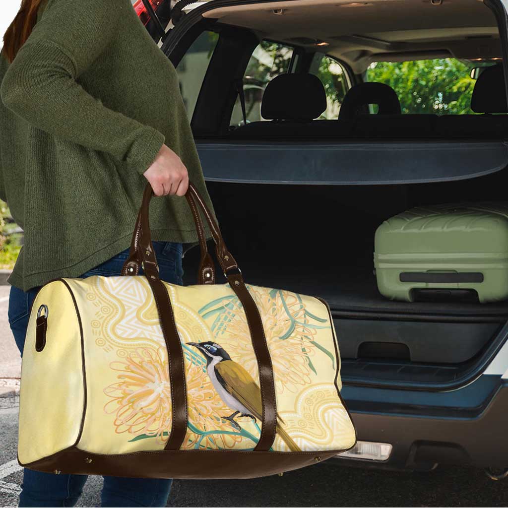 Australia Grevillea And Honeyeaters Travel Bag Aboriginal Art - Watercolor Style - Aussie Hoodie