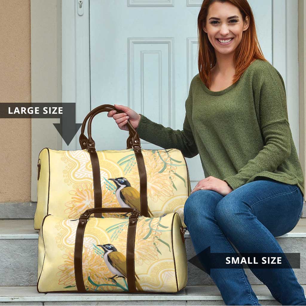 Australia Grevillea And Honeyeaters Travel Bag Aboriginal Art - Watercolor Style - Aussie Hoodie