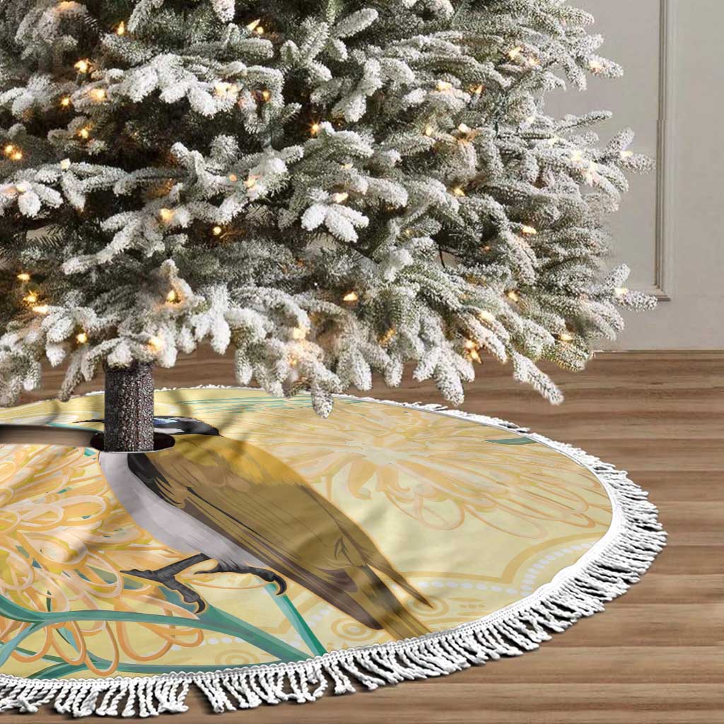 Australia Grevillea And Honeyeaters Tree Skirt Aboriginal Art - Watercolor Style