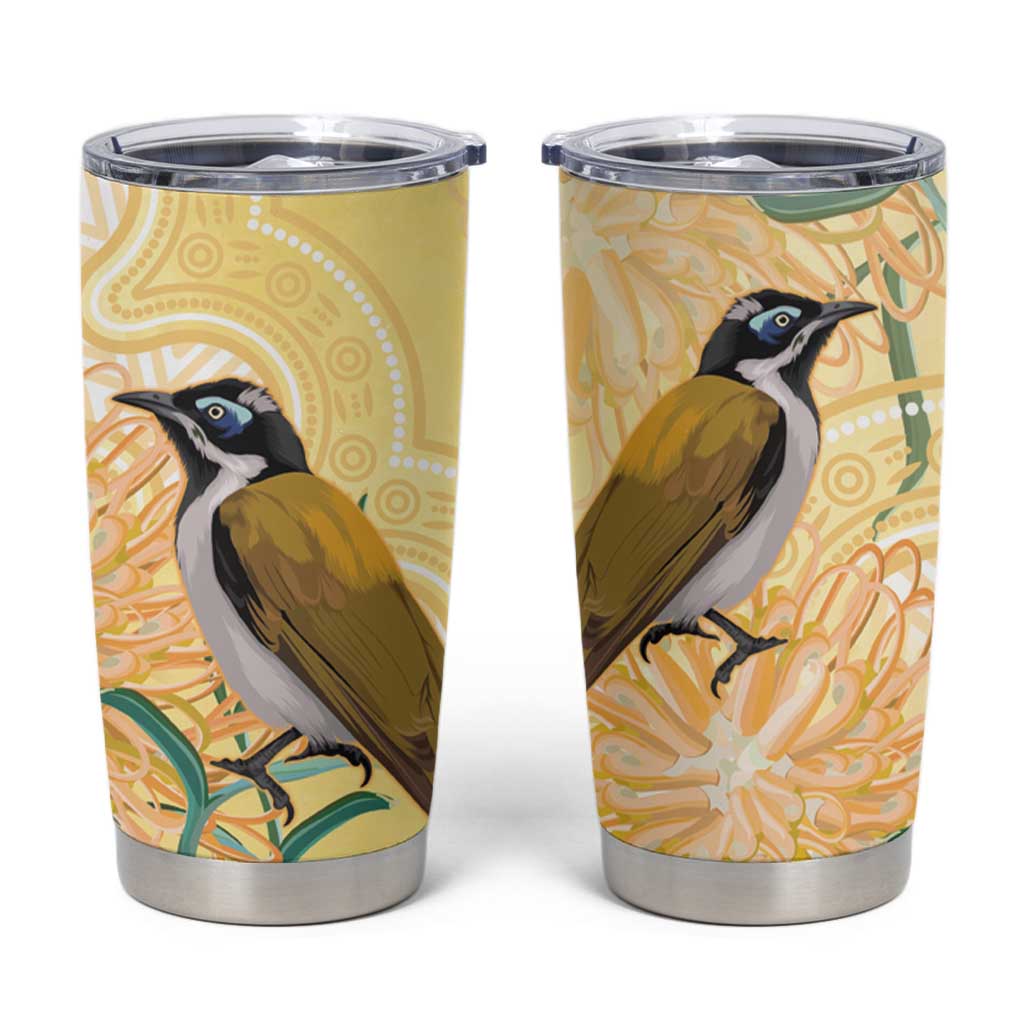 Australia Grevillea And Honeyeaters Tumbler Cup Aboriginal Art - Watercolor Style