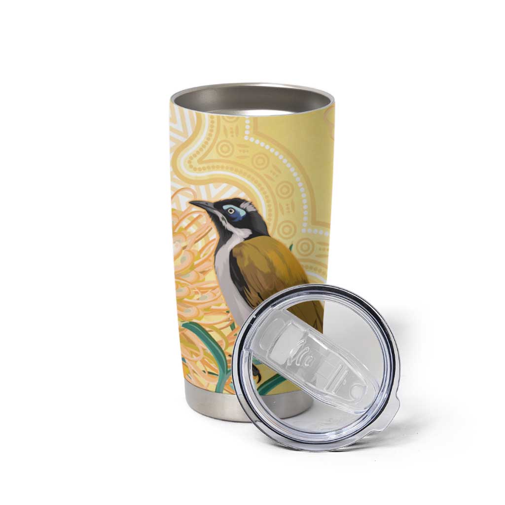 Australia Grevillea And Honeyeaters Tumbler Cup Aboriginal Art - Watercolor Style