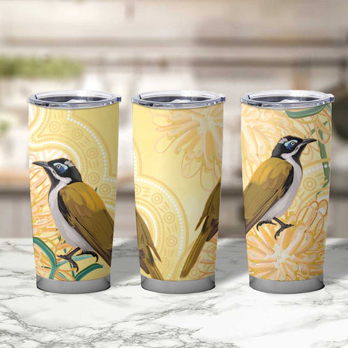 Australia Grevillea And Honeyeaters Tumbler Cup Aboriginal Art - Watercolor Style