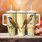 Australia Grevillea And Honeyeaters Tumbler With Handle Aboriginal Art - Watercolor Style