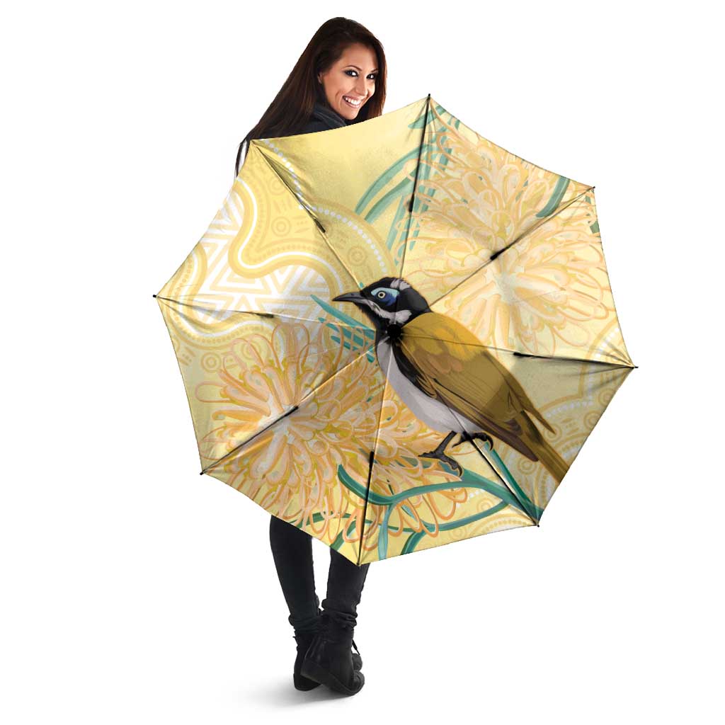 Australia Grevillea And Honeyeaters Umbrella Aboriginal Art - Watercolor Style - Aussie Hoodie