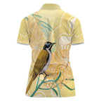 Australia Grevillea And Honeyeaters Women Polo Shirt Aboriginal Art - Watercolor Style