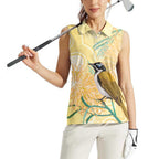 Australia Grevillea And Honeyeaters Women Sleeveless Polo Shirt Aboriginal Art - Watercolor Style
