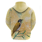 Australia Grevillea And Honeyeaters Zip Hoodie Aboriginal Art - Watercolor Style