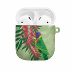 Australia Bottlebrush And Lorikeets AirPods Case Aboriginal Art - Watercolor Style - Aussie Hoodie