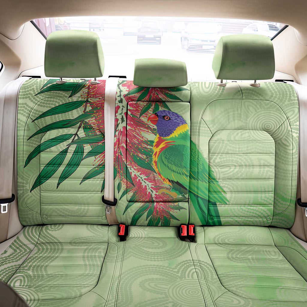Australia Bottlebrush And Lorikeets Back Car Seat Cover Aboriginal Art - Watercolor Style